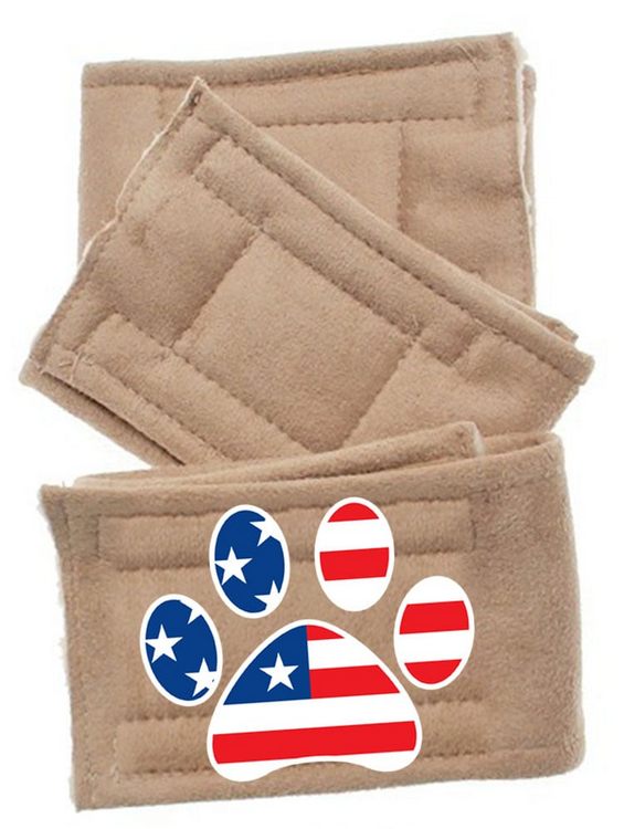 Peter Pads Tan 3 Pack 5 sizes with Design Paw Flag